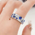 Classic Micro Pave Blue Cubic Zirconia 14K White Gold Plated Ring for Women